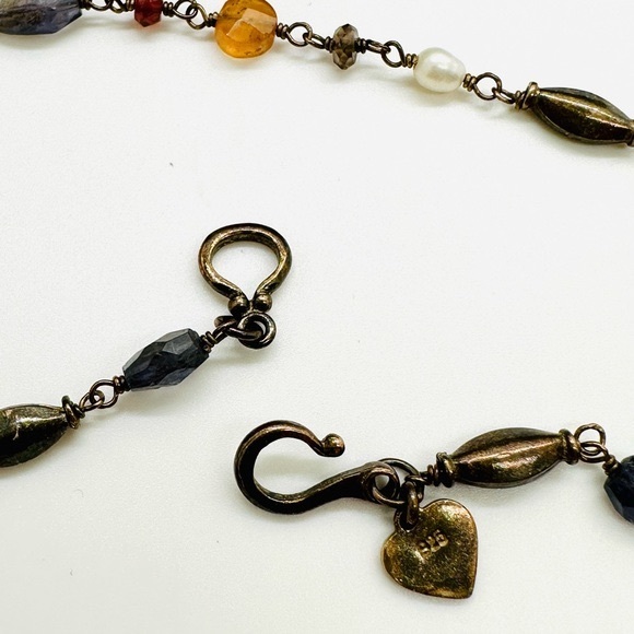 Vintage Silver Multi Precious Stone Necklace - Picture 9 of 17